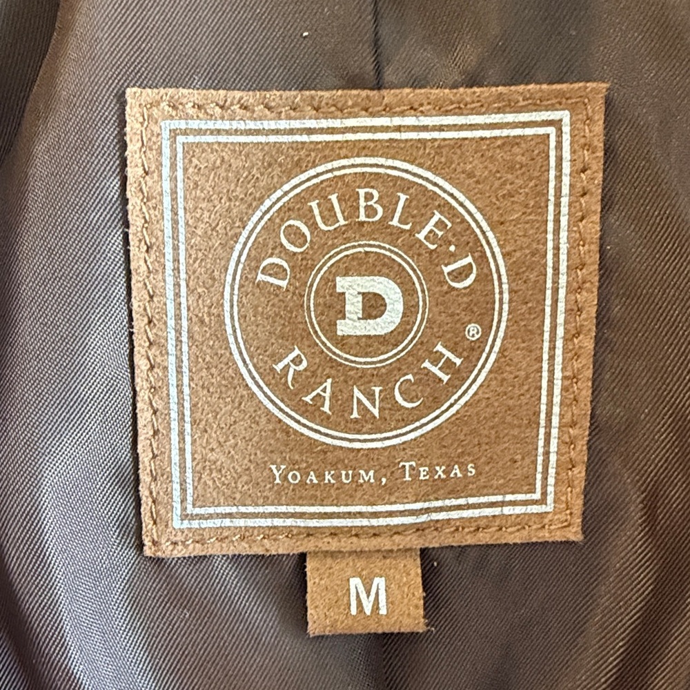Double D Ranch Studded Leather Jacket in Gray and Tan - Picture 3 of 7